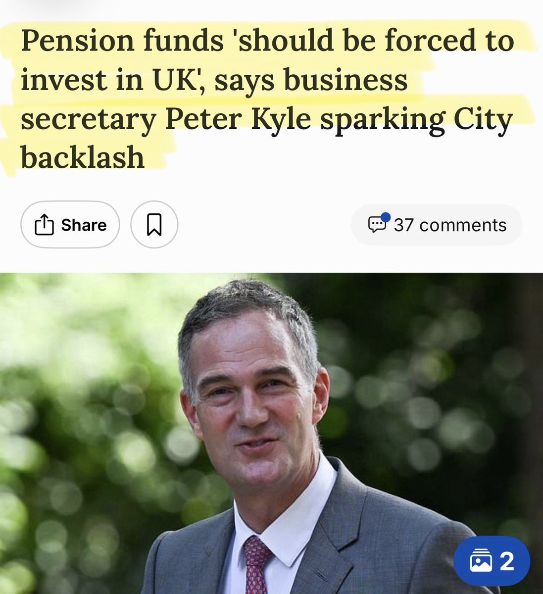 Artemisfornow's tweet photo. Labour wants to FORCE you to invest your pension money into UK projects, even if there is little prospect of a return

It will force pension managers to put your retirement savings into “state approved” categories of investment and call it “patriotic duty”

It isn’t! It’s theft https://t.co/tcdV77nWLW