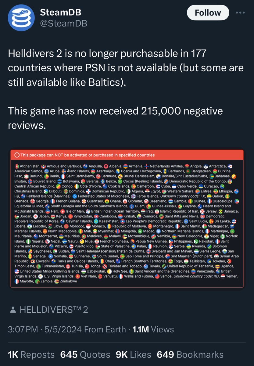 GiveMeBanHammer's tweet photo. Stop the gaslighting, Sony ruined their own reputation with:
1. dynamic pricing nonsense
2. being source of the Helldivers 2 PC scandal, where the game was forcibly delisted and in over 100 countries because they didn’t have PSN service even though it ran without PSN for months.
3. Removing countless movies and games over the years people have bought.
4. Mass censorship of various games primarily Japanese games.
5. Gutting Sony Japan Studios
6. Going all in on Live service, and demoting Shuhei Yoshida, a 30+ years veteran who worked with Ken Kutaragi the Playstation founder, for criticising the venture.
7. Now removing physical media by 2028

And many more.

It is not the customer’s fault that the business is chasing them away by treating them like trash and forcing them to pay more for less. 

Wouldn’t you be mad if Playstation served you garbage out of a trashcan and force you to pay $70 for it? You know what perhaps a Playstation Fanboy wouldn’t be mad.
