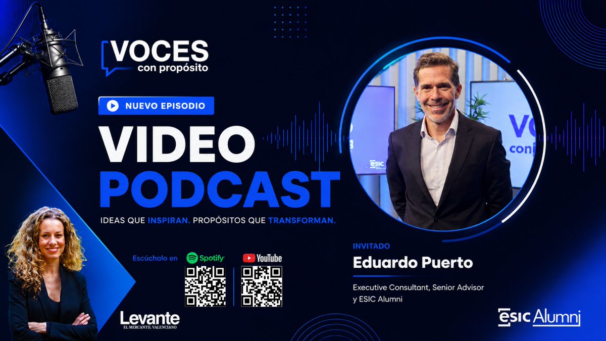 ESICValencia's tweet photo. 🎙️ La experiencia profesional también se construye a partir de las decisiones, los cambios y los aprendizajes que deja cada etapa.

Eduardo Puerto comparte su trayectoria en #VocesConPropósito, junto a @levante_emv. 
https://t.co/k24aXpXJ3T https://t.co/3n7Vitbo3r