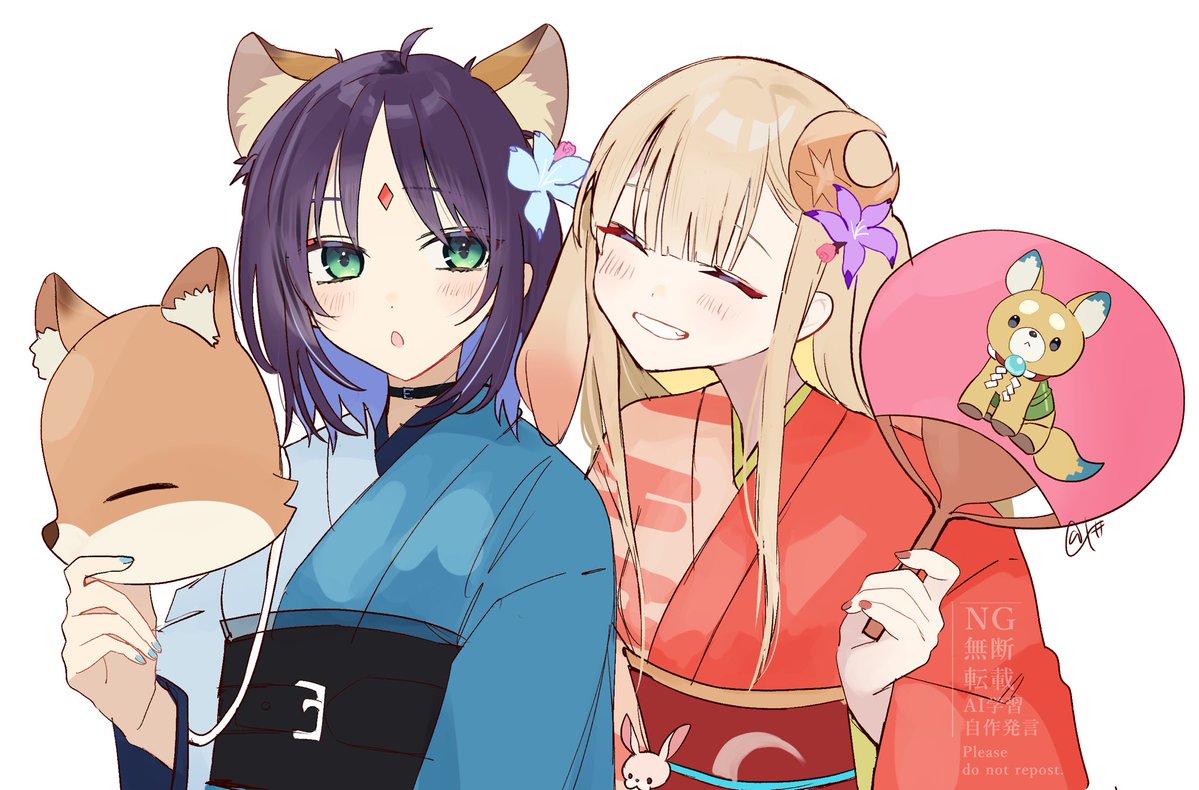 07uuu_'s tweet photo. らくがき👘🦊🐰 https://t.co/l40FQgJ8Oa