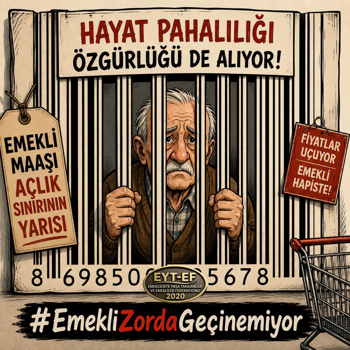 galacticos0258's tweet photo. Saçlarımızda yılların akı, alnımızda memleketin teri var! 
Ömrünü devlete ve millete adamış emeklileri, açlık sınırının altında bir yaşama mahkum edemezsiniz!
@RTErdogan @isikhanvedat
@_cevdetyilmaz @memetsimsek
#EmekliZordaGeçinemiyor
#5000KısmiMağdurlarıZorda https://t.co/u9RaLzDJ61