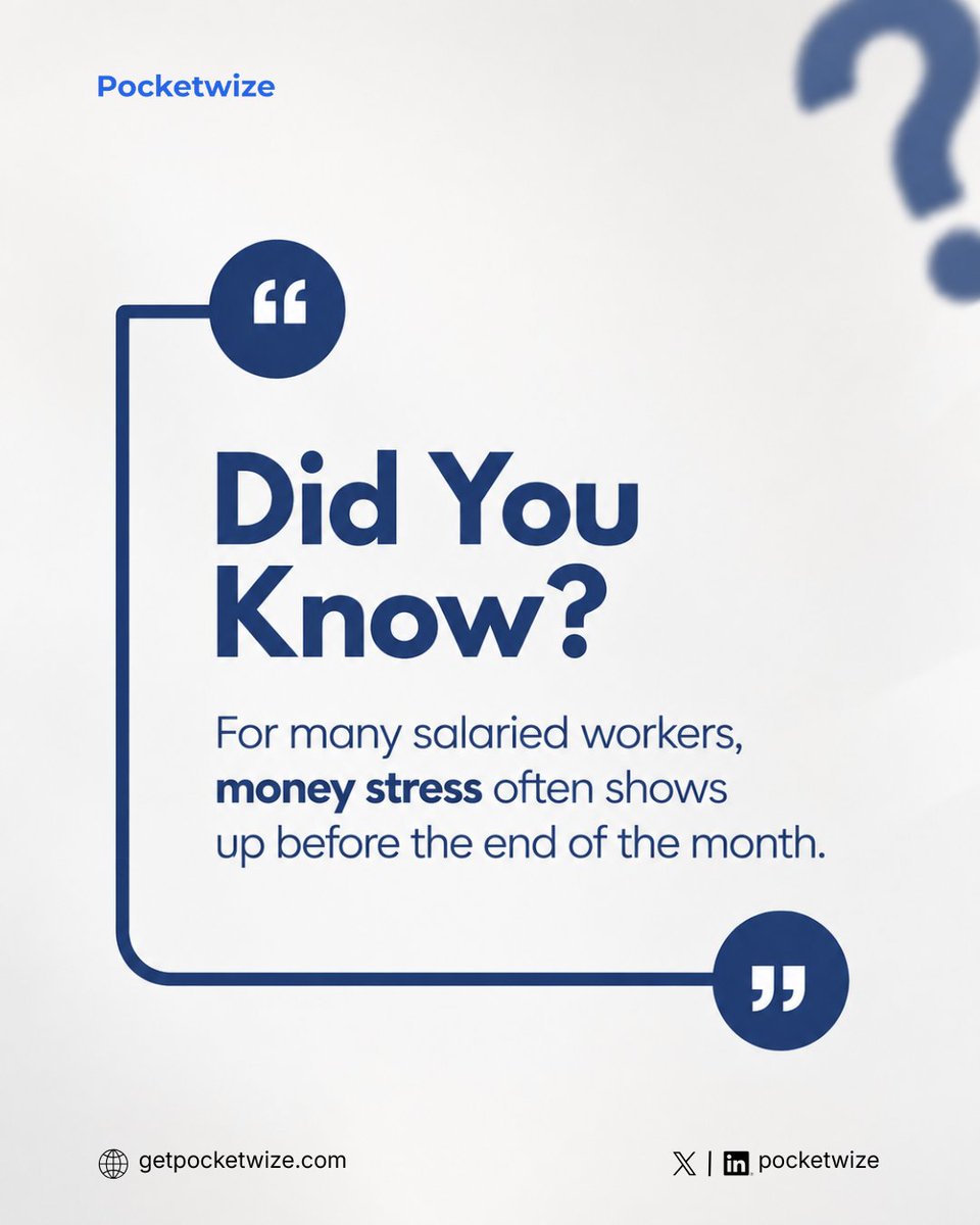pocketwize's tweet photo. For many salaried workers, the hardest part isn't a low balance.
It's not knowing how low it is.
"Will I make it to payday?"
Sometimes, a hard truth is less stressful than a comfortable unknown. 💙
Join early access: https://t.co/ldsg6uRrwX
#DidYouKnow #Pocketwize https://t.co/9ssSEU31rS