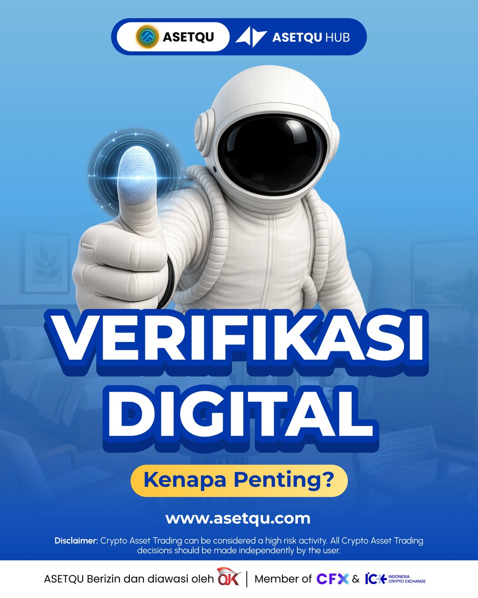 asetquu's tweet photo. Halo Asetra! 👋

Di balik kemudahan berbagai layanan digital, terdapat sistem verifikasi yang membantu menjaga keamanan dan membangun kepercayaan antar pengguna.

Verifikasi digital kini menjadi salah satu fondasi penting dalam perkembangan ekonomi digital yang semakin terhubung. https://t.co/GYYmsT5i0c