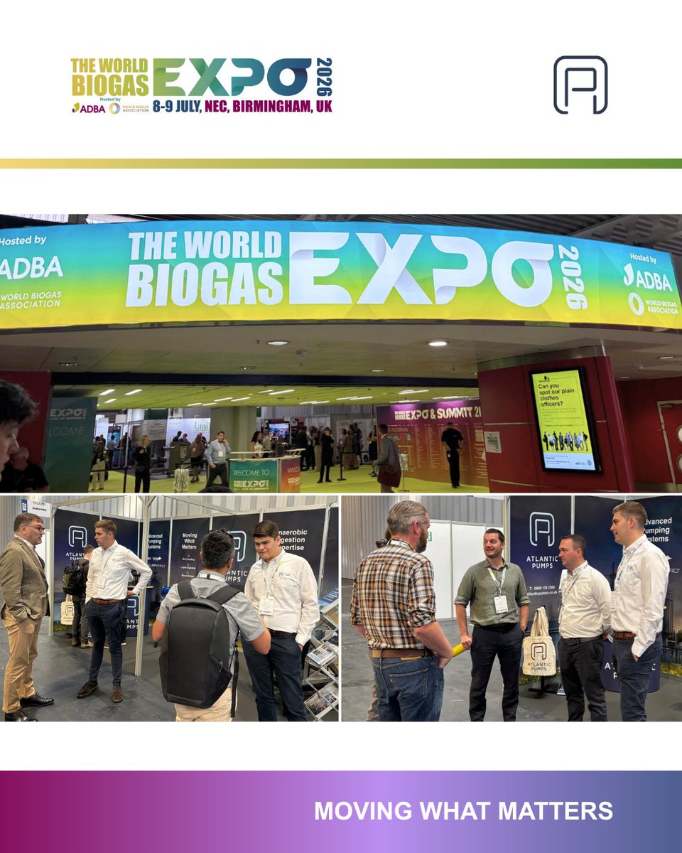atlanticpumps's tweet photo. 📸 A look back at The World Biogas Expo 2026 in photos!
A big thank you to everyone who stopped by our stand. If you didn’t get a chance to chat with us, we’d still love to hear from you!
📞 0800 118 2500
#ADBA #anaerobicdigestion #biogas #biogasexpo #pumps #worldbiogasexpo https://t.co/Dx2Us4EE3h