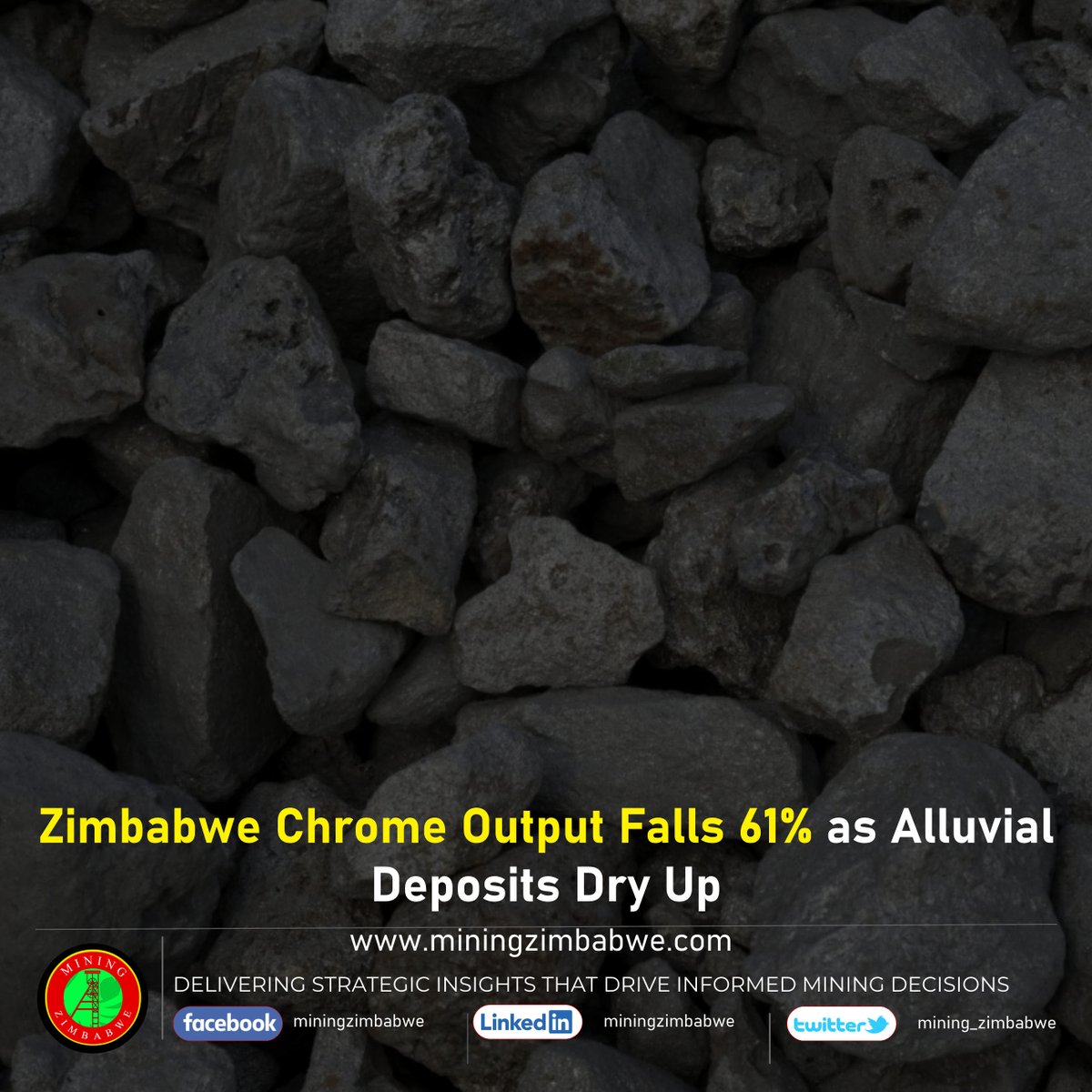 Mining_Zimbabwe's tweet photo. Zimbabwe's chrome production fell 61% in Q1 2026 as depleted alluvial deposits push miners toward costly hard-rock operations.
Full story>> https://t.co/VlsTbMSvJ2
#Chrome #MiningZimbabwe #ZimbabweMining https://t.co/sEnjh1IHEY