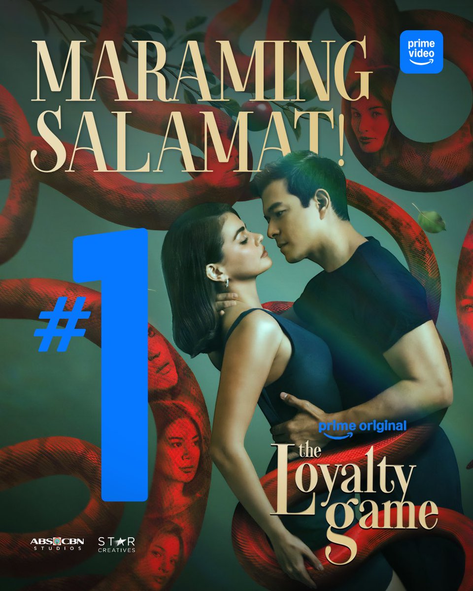StarCreativesTV's tweet photo. Maraming salamat sa naguumapaw na suporta, Kapamilya! The Loyalty Game is now #1 TV Show on Prime Video Philippines🏆 ❤️ https://t.co/8XkMbXsoNZ