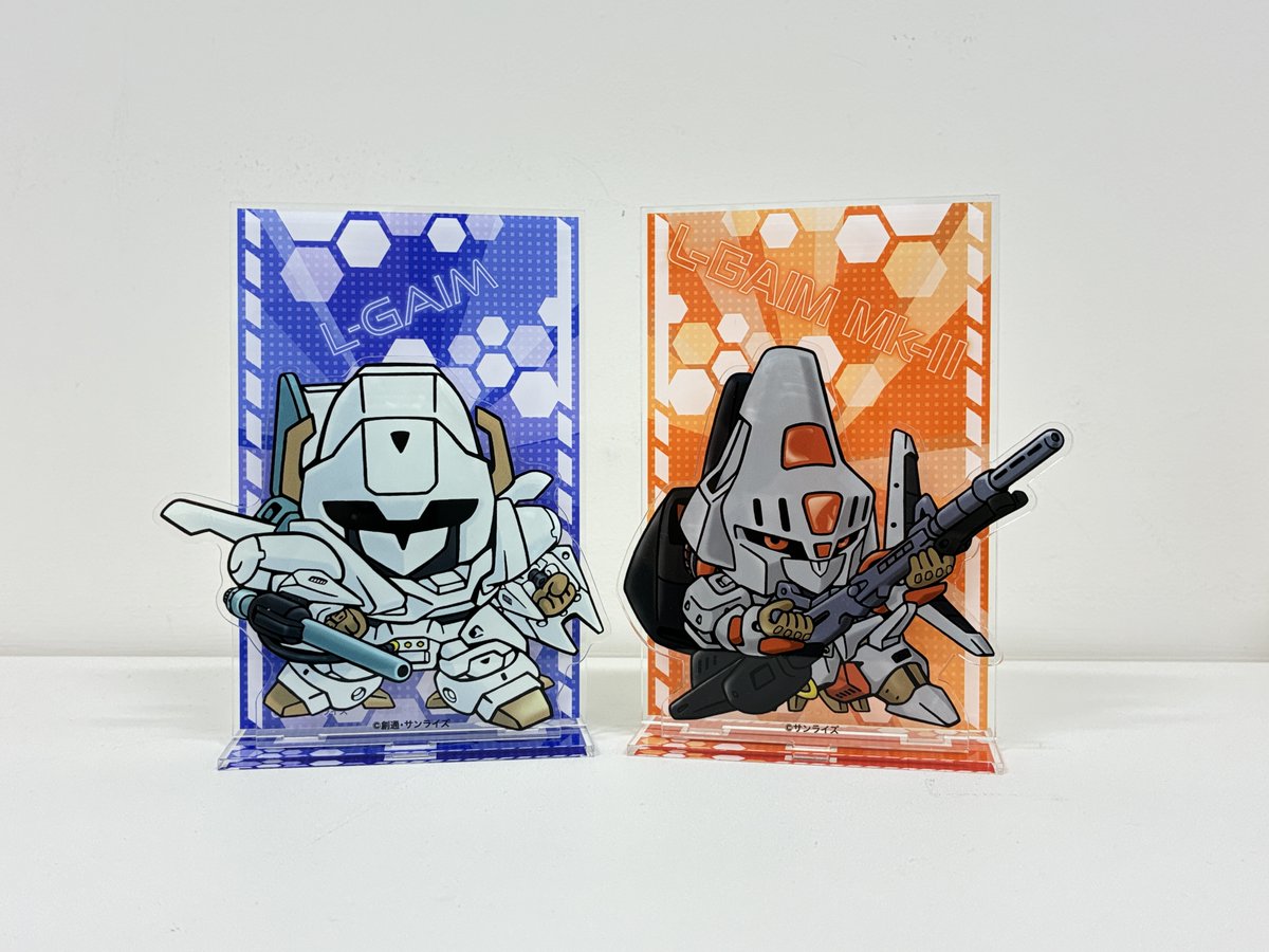 sunriseworld_pr's tweet photo. 「SUNRISE WORLD　～デフォルメロボットフェア～Vol.2」新商品紹介

◤「アクリルジオラマ」全６種✨ ◢
価格：各3,300円(税込)

第２弾のアクリルジオラマを、第１弾で販売したアイテムと並べて飾るのもオススメです！

※数量に限りがございます。在庫切れの場合はご容赦ください。

🔽詳細はこちら
https://t.co/gYHsq68b23

#サンライズワールド #横井孝二 #ビルバイン #エルガイム #ゼータガンダム #キングエクスカイザー #ゼーガペインアルティール #ランスロット #デフォルメロボット
