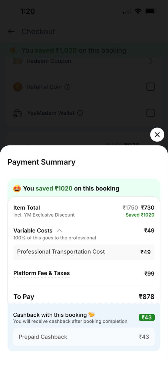 Asima100's tweet photo. Why i have to professional transport fee while booking a service @_yesmadam 
It’s a unnecessary burden on customers only. Why can’t the company pay for it?? https://t.co/8QlD7MTTO0
