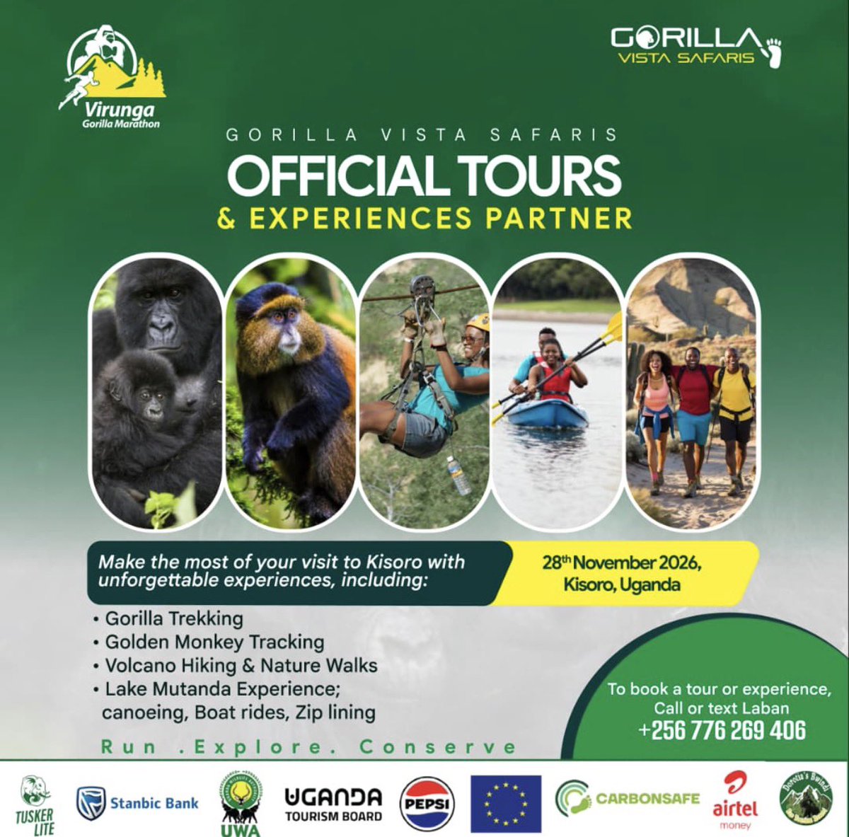 v_rungamarathon's tweet photo. Book your Tour Activities in the week leading to 28th November 2026,  Virunga Gorilla Marathon D Day

#virungagorillamarathon2026
 #virungavistasafaris https://t.co/tKW4tiVCFg