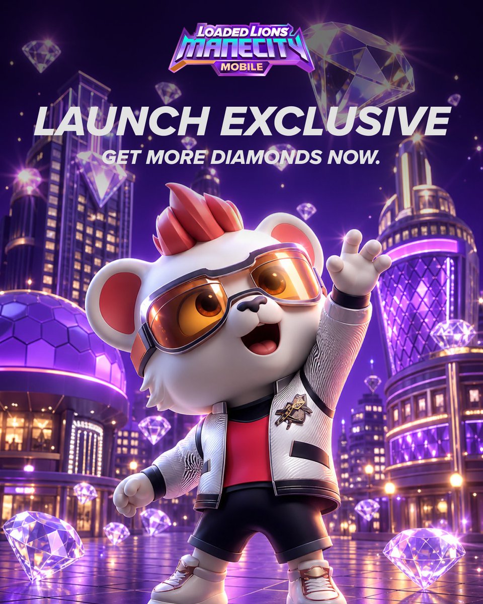 LoadedLions_CDC's tweet photo. What glistens in @ManeCityGame mobile? 💎
Diamonds. Everywhere.
Stack now while vouchers convert to MORE.

Only until July 21.

Play now:
Apple App store: https://t.co/9QbCeefHLA
Google Play store: https://t.co/xRjIOfPqTD https://t.co/wzHNDer7Yi