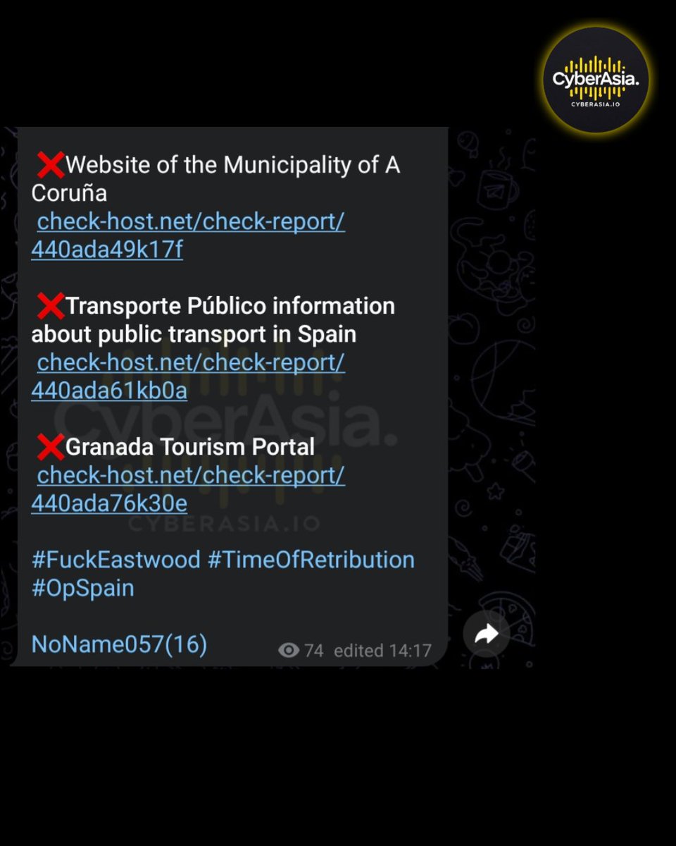 cyberasia_io's tweet photo. 🚨 Spain Alert 🇪🇸

#Russian hacktivist group #NoName057(16) has launched #DDoS (Distributed Denial of Service) attacks targeting official public service and government platforms across #Spain

#Cybersecurity #DDoSAttack #GovernmentServices https://t.co/hvIoByqvl5