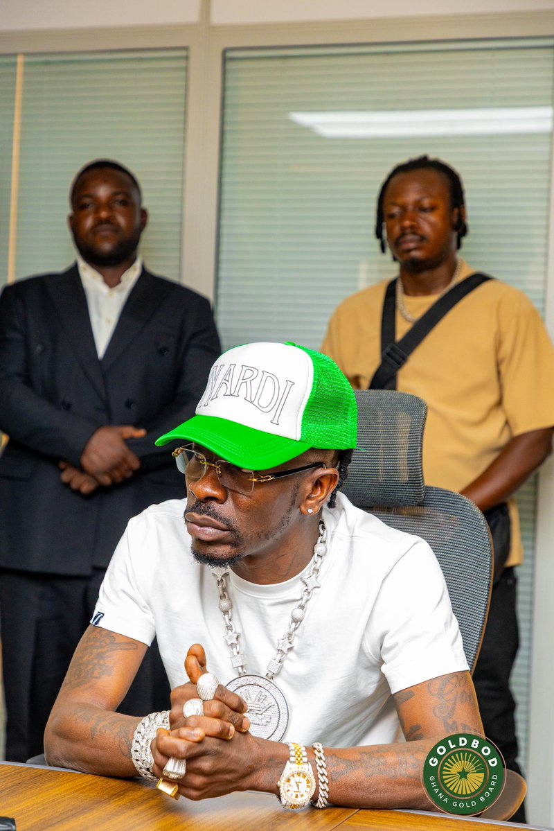 GhanaGOLDBOD's tweet photo. Shatta Wale and Medikal Partner with GoldBod to Champion Made-in-Ghana Jewellery

Award-winning Ghanaian music icons Shatta Wale and Medikal have paid a courtesy call on the Chief Executive Officer of the Ghana Gold Board (GoldBod), Sammy Gyamfi, Esq., to discuss a strategic partnership aimed at promoting GoldBod Jewellery and advancing Ghana's gold value addition agenda.

As part of the collaboration, the artistes pledged to proudly showcase and promote locally crafted gold jewellery through their music, public appearances, social media platforms, and international engagements—including ShattaFest UK—highlighting the quality and craftsmanship of Ghanaian-made products to a global audience.

Welcoming the initiative, Sammy Gyamfi, Esq. described the partnership as a significant step toward strengthening Ghana's jewellery industry, creating sustainable employment opportunities, and positioning Ghana as Africa's premier hub for gold value addition.

Together, GoldBod and Ghana's creative industry are proving that when we promote Made-in-Ghana products, we create jobs, add value to our natural resources, and build a stronger national economy.

#GoldBod #MadeInGhana #GoldBodJewellery #ValueAddition #ShattaWale #Medikal #SupportLocal #GoldForGrowth #ProudlyGhanaian