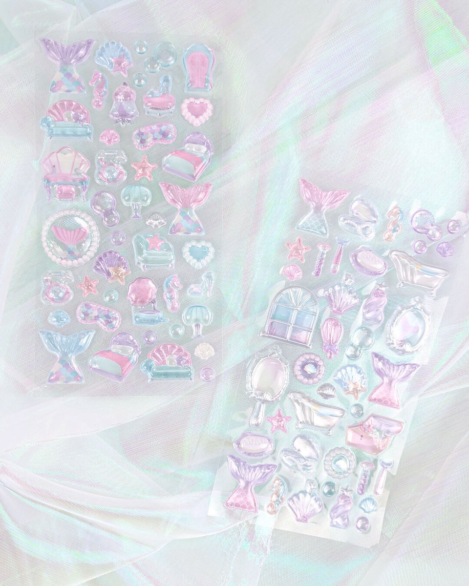 _HPL_official's tweet photo. 【#ハピラ 新商品】

マーメイドモチーフに心奪われる🐟️
------------------------------------------
🐚きゅんぷるバブルシール マーメイド
（JAN：4550163018160）
------------------------------------------

これからの季節にぴったり🌊
マーメイドモチーフの立体シール🐚

うるうるぷっくりの中に
オーロラ箔のきらめきがたまらない✨️

ご購入はこちらから👇️
▽amazon
https://t.co/RVhGJy1j0K

▽ハピラwebショップ(Yahoo!ショッピング)
🐚きゅんぷるバブルシール マーメイド
https://t.co/7UYFkOr3TC
