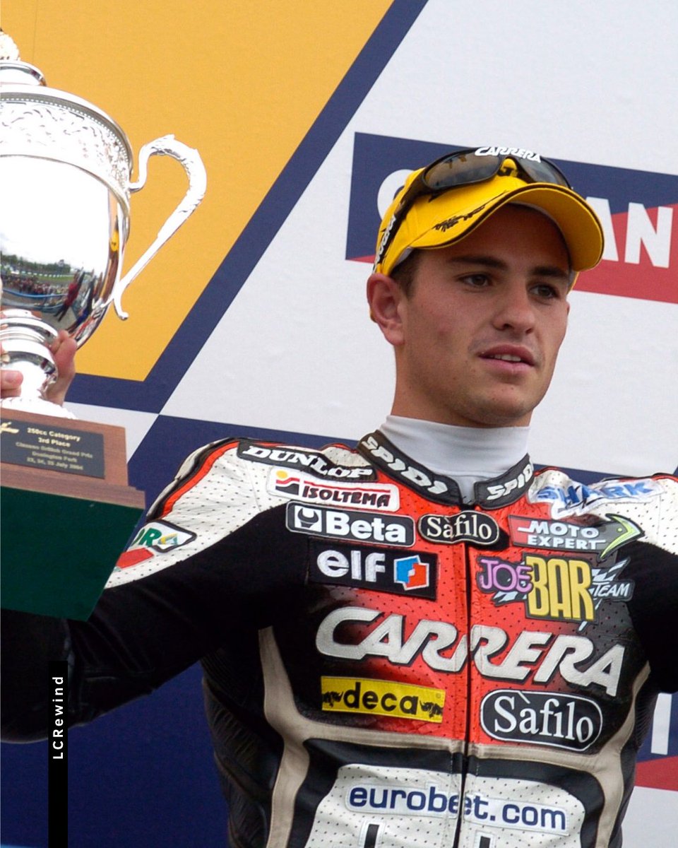 lcr_team's tweet photo. #LCRewind ⏪ 25.07.2004 🗓️

Remembering Randy De Puniet's podium at the 2004 #BritishGP 🇬🇧 when he finished P3 in the 250cc race! 💪 https://t.co/2KzXqlEw3O