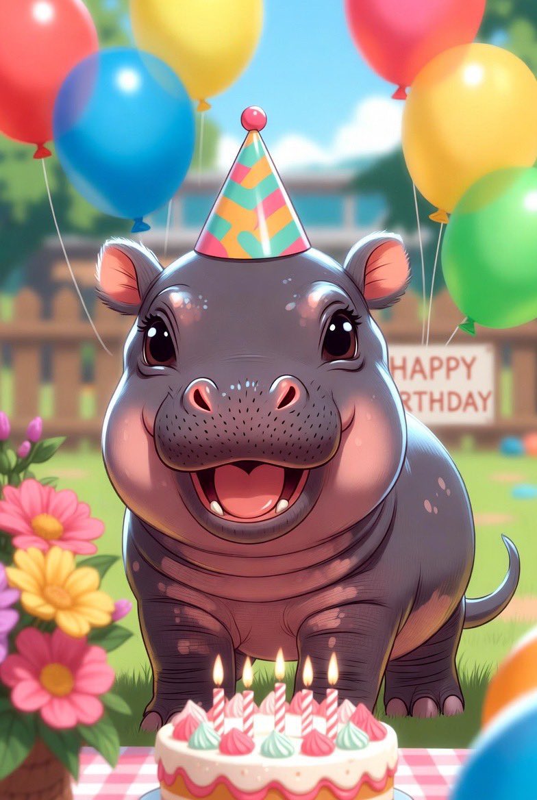 moo__deng's tweet photo. 🎉 Happy Birthday Moo Deng! 🦛💕

A very special day for the cutest little hippo in the world! May you always stay healthy, happy, and keep making everyone smile with your adorable personality.

Big thank you to @VitalikButerin 

#MooDeng https://t.co/u0Xh37pfYo