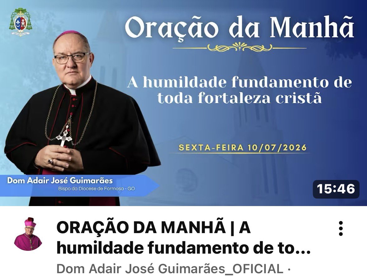 cmtemaster's tweet photo. ORAÇÃO DA MANHÃ | A humildade fundamento de toda fortaleza cristã - 10/0... https://t.co/sba8y912Bi via @YouTube https://t.co/1IwyphB1hV
