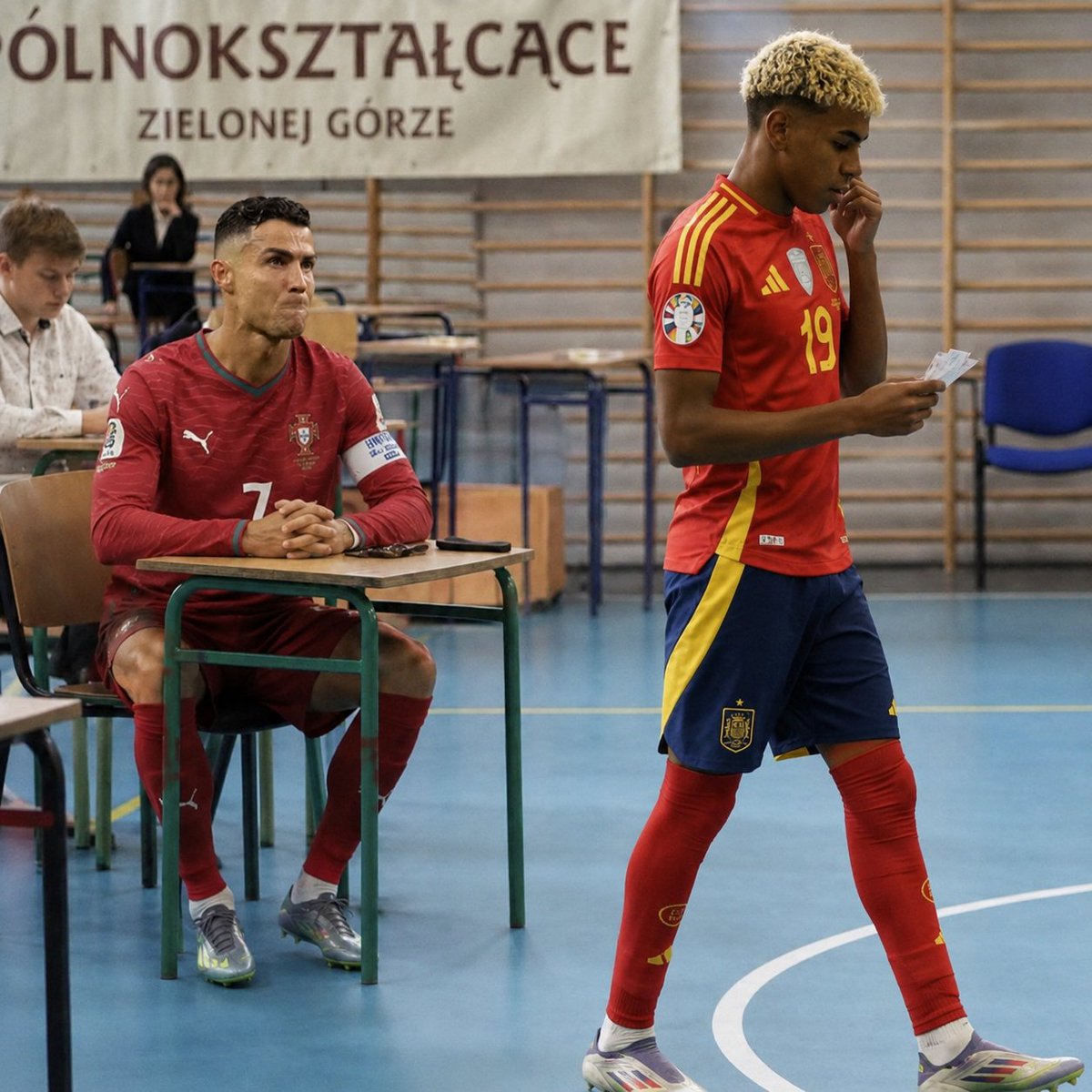saqu17_'s tweet photo. Już wiem dlaczego p. Cristiano Ronaldo co cztery lata podchodzi do Mistrzostw Świata

#matura #peruga #mundial #ronaldo #yamal #cristiano https://t.co/KcnXuHLaBd