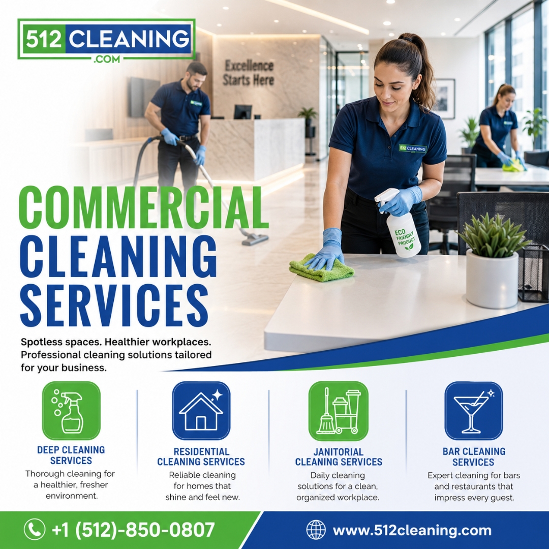 512Cleaning's tweet photo. 🏢✨ Commercial Cleaning Services – Because First Impressions Never Get a Second Chance ✨🏢

☎️ +1 512-850-0807
📧 info@512cleaning.com
🌐 https://t.co/jIFZXlXoHx

#CommercialCleaningServices #CommercialCleaning #OfficeCleaning #BusinessCleaning #ProfessionalCleaning https://t.co/wADnzxg0zX