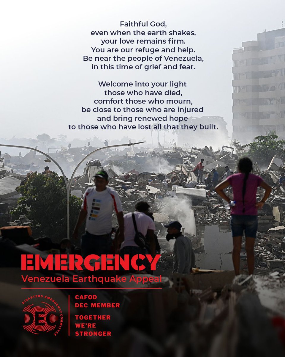 CAFODSchools's tweet photo. Join us in praying for the people of Venezuela and all who are working to support survivors. 🙏 

Find out more on the Venezuela Earthquake Appeal and use our resources to support your pupils' learning on the situation in Venezuela. 

https://t.co/AFv9qyUzrh https://t.co/17I5faUSE9