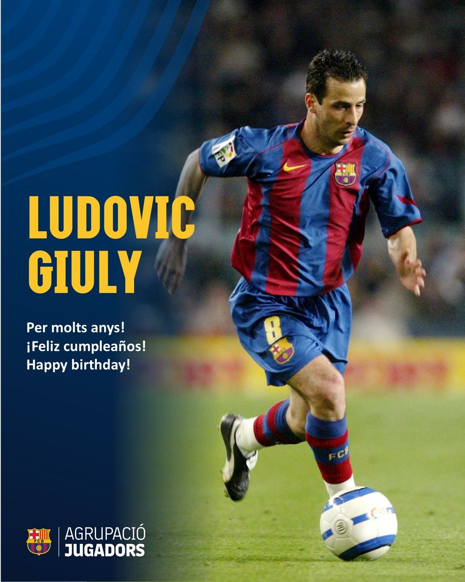 FCBjugadors's tweet photo. 🎉 Per molts anys, Ludovic Giuly!

Ludovic Giuly va formar part d’un dels equips que va marcar una època en la història del FC Barcelona. 🔵🔴⚽

Quin és el vostre millor record de Giuly amb la samarreta blaugrana? 💭

https://t.co/xNxx8brLZK

#aniversari #giuly #fcbarcelona https://t.co/huKovbAJRp