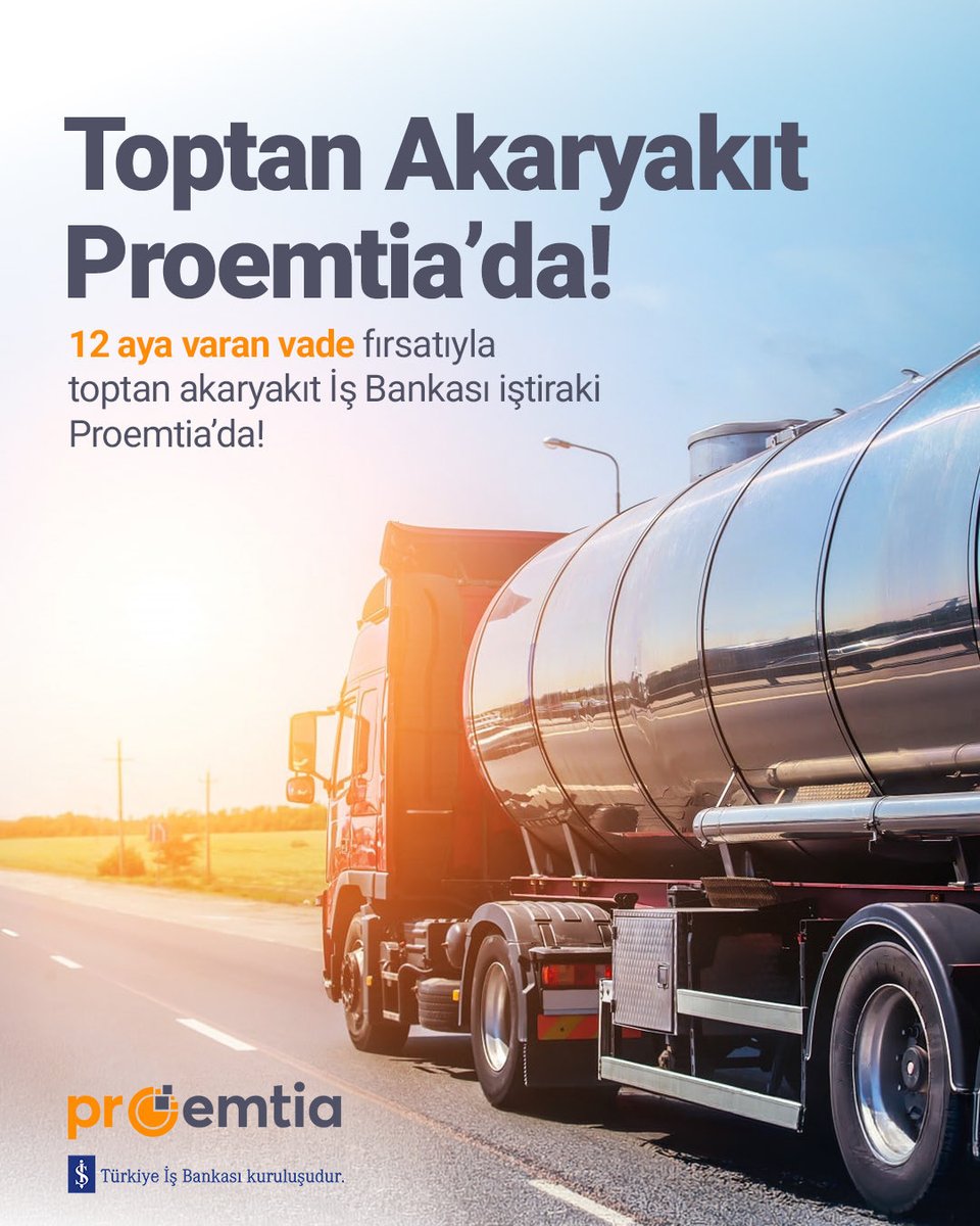 proemtia's tweet photo. Toptan akaryakıt alımlarında 12 aya varan vade avantajını kaçırmayın!

Detaylı bilgi için tıklayın!
https://t.co/1cPqz66yx0 https://t.co/uxgKfDVX6M