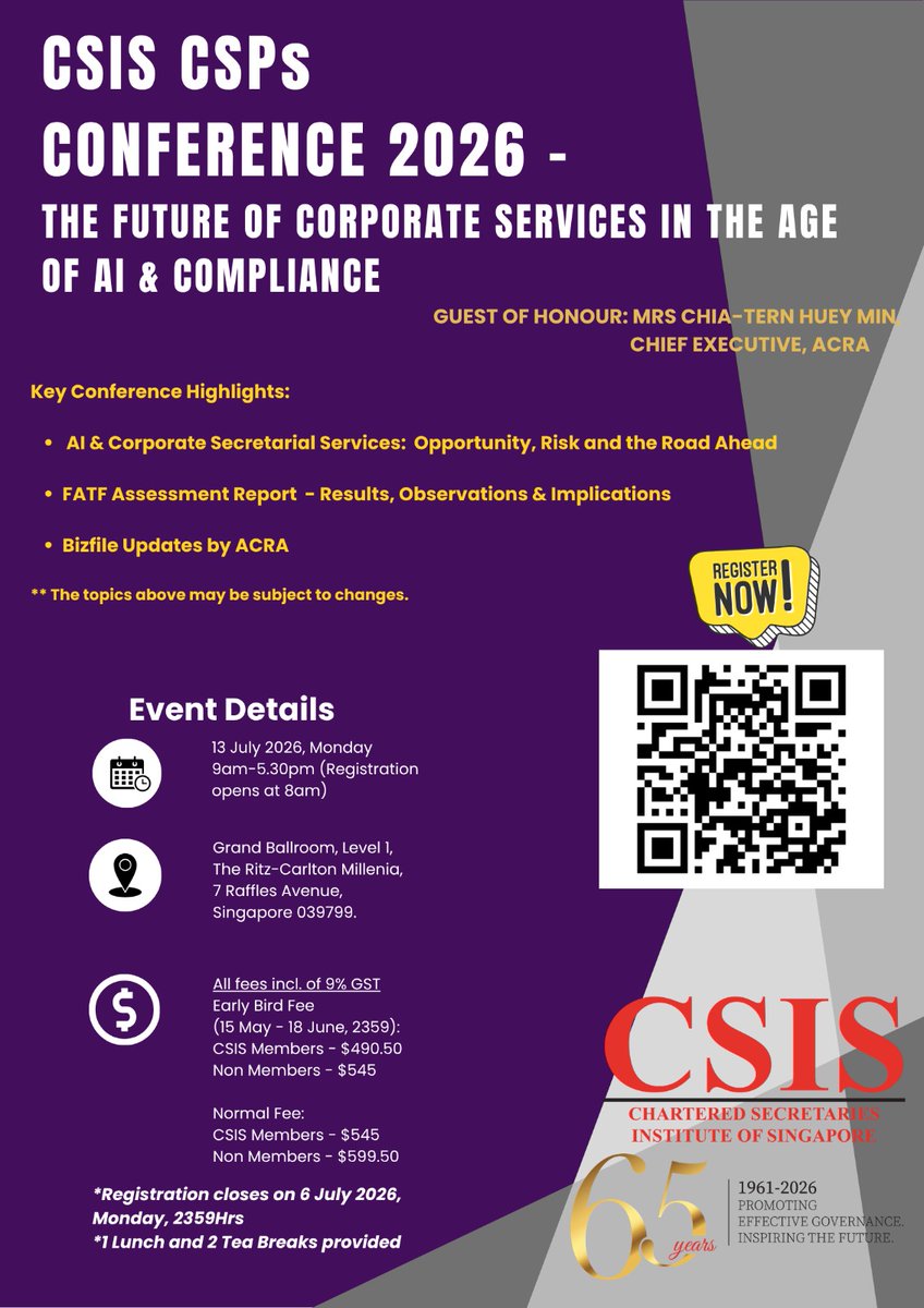 algocandycom's tweet photo. AlgoCandy will be a sponsor at the CSIS CSPs Conference 2026 on 13 July. Visit the AlgoCandy booth to discuss CSP compliance and digital workflows, and receive a complimentary Singapore CSP AML/CFT Compliance Knowledge Map. See you there! https://t.co/1Dw4YuBNSt