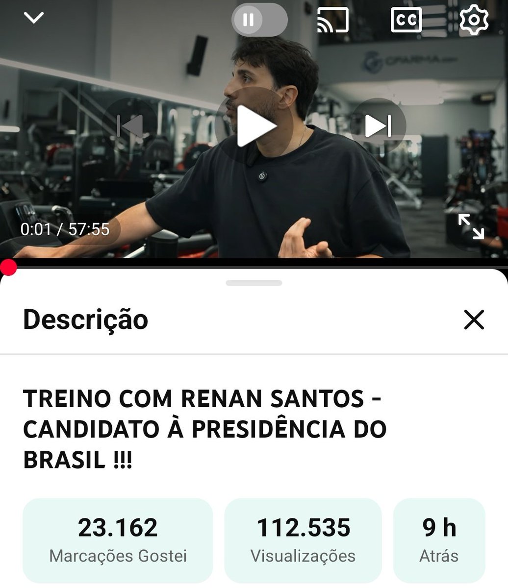 RenanSantosPres's tweet photo. Em menos de 10h postado o vídeo, a entrevista do Renan Santos no canal do Cariani ao Balestrini já bateu mais de 110k de visualizações!!! https://t.co/bf0QKx67Du