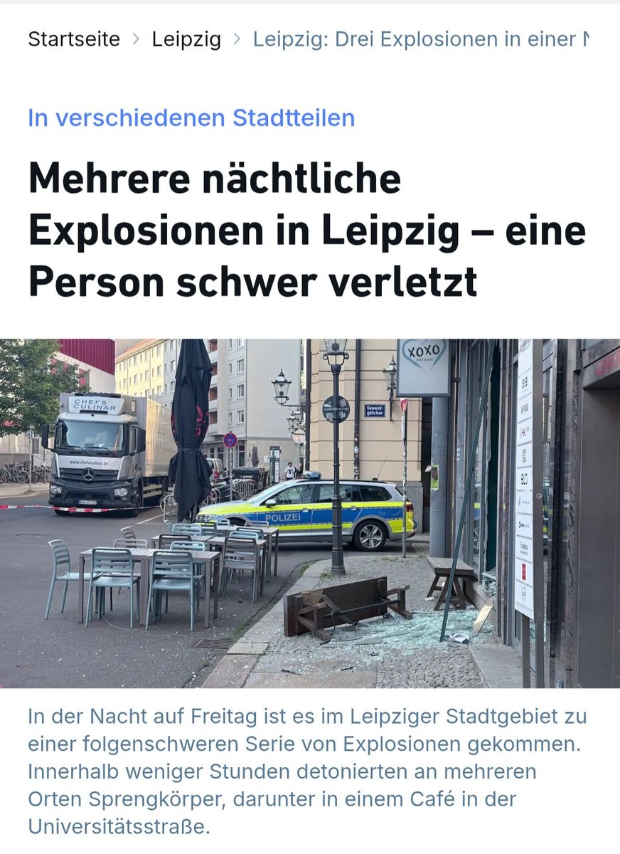 TDrygala's tweet photo. Jetzt haben die Schweine einfach mein Pausen-Café gesprengt. 
Im besten Deutschland aller Zeiten. 
Ich beanstande das. https://t.co/wqXwQ2UCSu