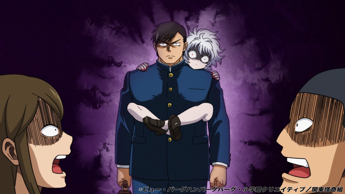 kaikigumi's tweet photo. TVアニメ『レッツゴー怪奇組』📺

👻「第二怪」あらすじ👻

朝、登校する俺の背中に乗って、家から学校までついてきたメチャ子。なぜ家を出たときに話しかけないんだ……。そんなメチャ子が俺に差し出したのは、怪奇組の先代組長が遺した古めかしい日本人形。いかにも恐ろし気なその人形を押し付けられた俺は、人形が呪われているかどうかを確かめることに。するとその夜、部屋に連れ帰った人形が突然動き出し、ニヤリと俺に微笑みかけた……!?

Blu-ray BOX予約受付中💿
早期予約特典実施中！
https://t.co/LRXbuI5zQc