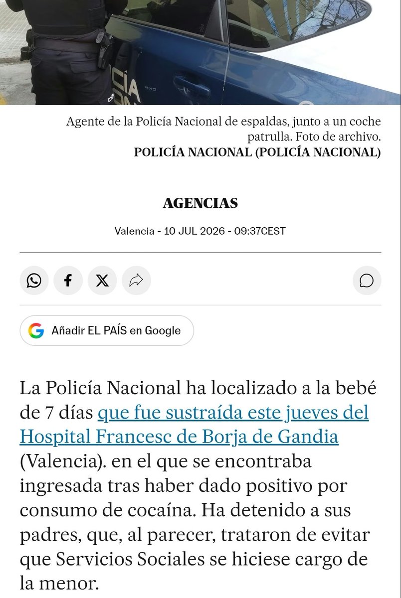 ManosUnidasCS's tweet photo. @sosdesaparecido Aparecido el bebé https://t.co/A72wBh3uev
