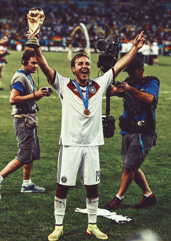 Footballtweet's tweet photo. 📅 On this day, 12 years ago, Mario Götze scored a 113th minute extra time winner against Argentina to win the World Cup for Germany. 🏆

What a moment. What a substitution. 🇩🇪🇦🇷 https://t.co/WxRCxM736G