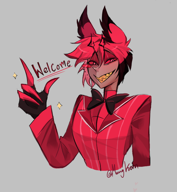 Kornkorn699's tweet photo. Magma drawing 
#HazbinHotel  #Alastor #LuciferMorningstar https://t.co/QkcKXvZHzJ