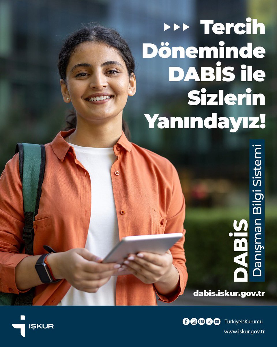TurkiyeIsKurumu's tweet photo. 📝Tercih Döneminde DABİS ile Sizlerin Yanındayız❗️
 
#DABİS
#MeslekDanışmanlığı
#KariyerPlanlama https://t.co/0YLmTAi5gb