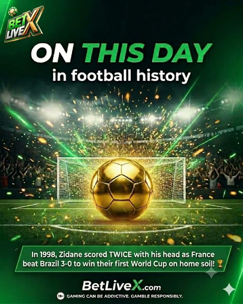 BetLiveX's tweet photo. 🇫🇷⚽️ On this day, a nation ended a 68-year wait — and one man rose above everyone when it mattered most 🔥 Home soil. Ultimate glory. A night Paris will never forget 🏆

#BetLiveX #OnThisDay #Football https://t.co/AHMueBCo7k