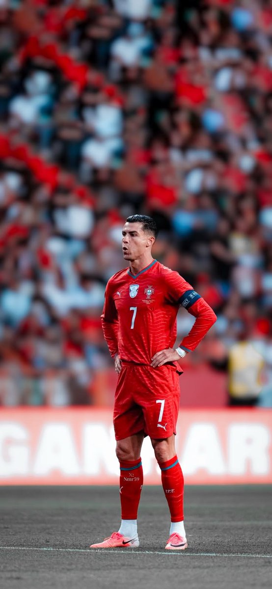 Incorrectpepe's tweet photo. The weight of 7 - and the silence before the storm."
"Even legends pause to feel the moment."
"Hands on hips, eyes on destiny. The captain's pause."👑

 #CristianoRonaldo   #CR7   #Portugal   #Captain   #FootballLegend   #MatchDay   #Focus   #Determination   #Soccer   #Futebol🇵🇹 https://t.co/LZTmUVqnyt