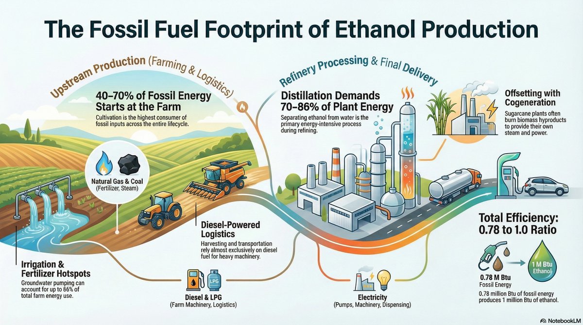 barbarindian's tweet photo. @realitycheckind @JpackJack It is all about efficiency. It is a near certainty India burns more petroleum to produce equivalent amount of Ethanol. Hidden by subsidies. It makes zero sense other than cynical exploitative politics. https://t.co/a2Js1lFaCZ