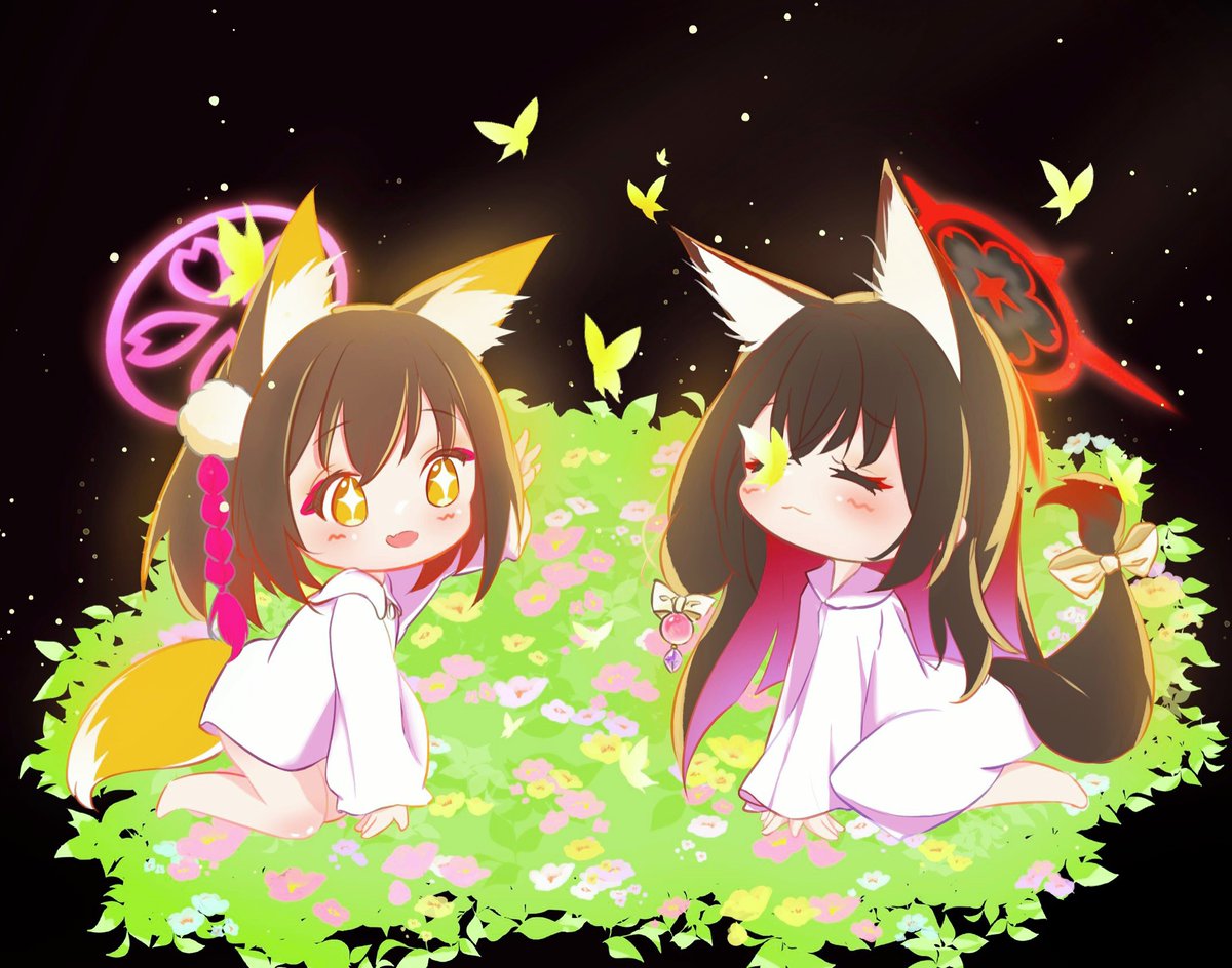 Starsage2R's tweet photo. 「なぜ背景を真っ黒にしているんだろう？」✨

あるゲームに触れたことがあるのですが、それは大学生が一人で独学で作っていた未完成のゲームでした。手描きの大自然の景色がすごく綺麗なゲームだったのですが、時々バグで背景が消えて真っ黒になってしまうことがあって。でも、キャラクターや他のオブジェクトはそのまま残っているんです。それが偶然にも、すごく不思議で魅力的な光景を作り出していました。本当に懐かしいですね。
🦋🦋🦋
色調補正した画像とラフはリプ欄にあります。