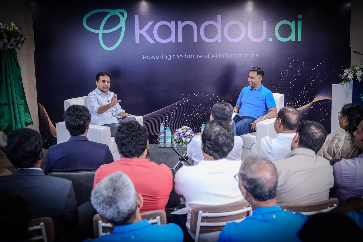 KTRBRS's tweet photo. Launched Kandou AI's India journey in Hyderabad today.

Headquartered in Switzerland, Kandou AI was co-founded by Telangana native Srujan Linga. The company is now building next-generation AI infrastructure and semiconductor technologies for the global market.

After raising $225 million funding from leading global investors, the company has chosen Hyderabad as its India Chip Design headquarters.

With over 150 engineers already contributing to advanced chip design, this is another strong vote of confidence in Telangana's world-class talent and innovation ecosystem. 

Wishing the @kandoubus team great success as they build the future of AI from Hyderabad.