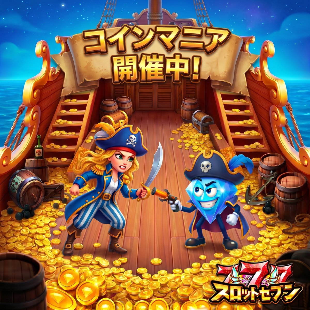 JackpotWorld_JA's tweet photo. 🏴‍☠️コインマニア開催中！💰✨

コインを集めて、
豪華報酬をゲットしよう！🎁

さらに、ミニゲーム限定パスも登場！🎫
ミッションをクリアすると、
限定報酬を獲得できます🔥

このチャンスをお見逃しなく！👀

💰無料コイン：https://t.co/9GMT6kRCXI
🔗DL:https://t.co/67f6GE5Ft2

#スロットセブン 
#ジャックポットワール 
#スロット #コインマニア
#イベント開催中
#限定パス
#報酬ゲット
