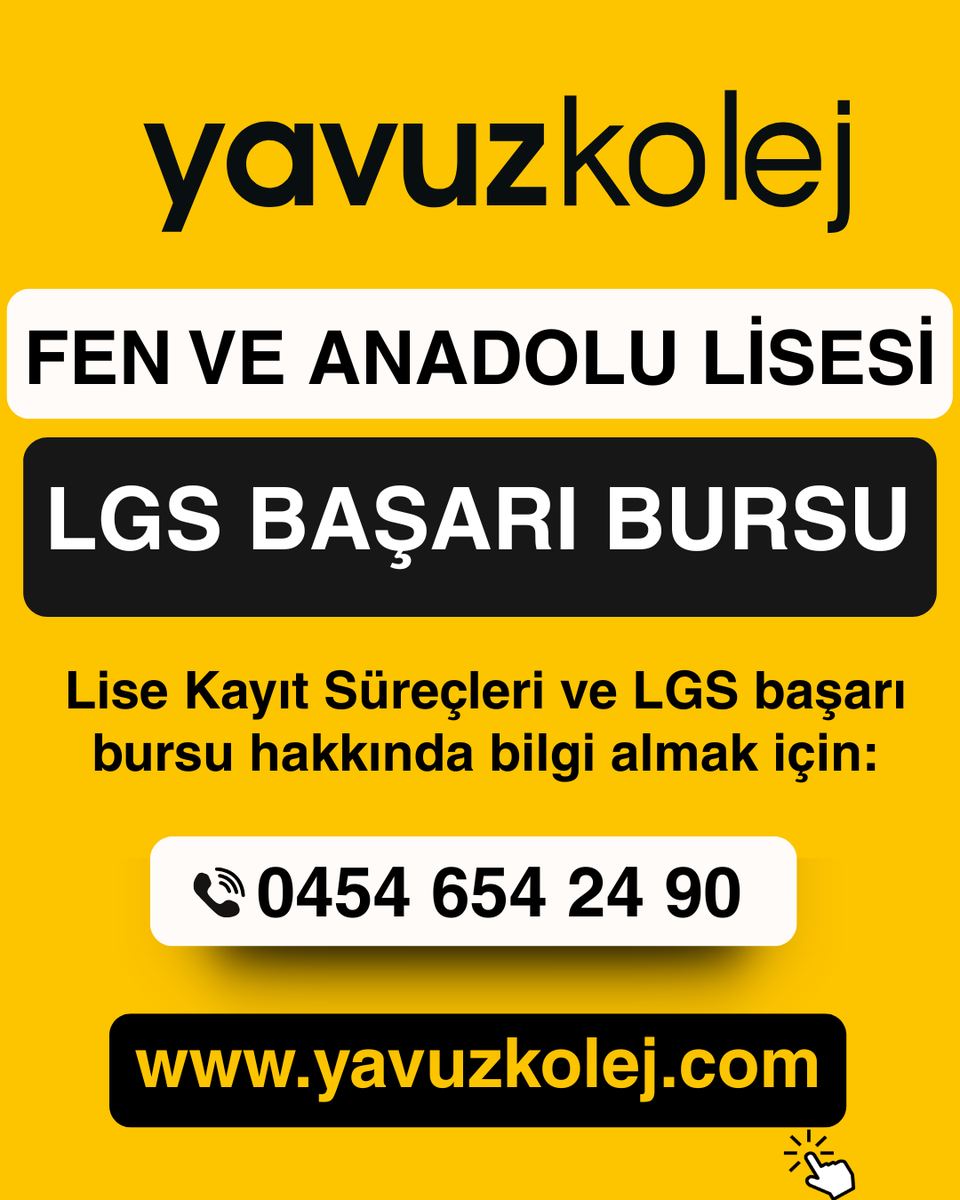 YavuzKolej's tweet photo. 2026 LGS sonuçlarına göre %100’e ulaşan burs imkanlarımızla sizlerde Yavuz Kolejli olmanın ayrıcalıklarından faydalanın.
0454 654 24 90
https://t.co/tfkmuHU5UD https://t.co/QQn7nVqFAw