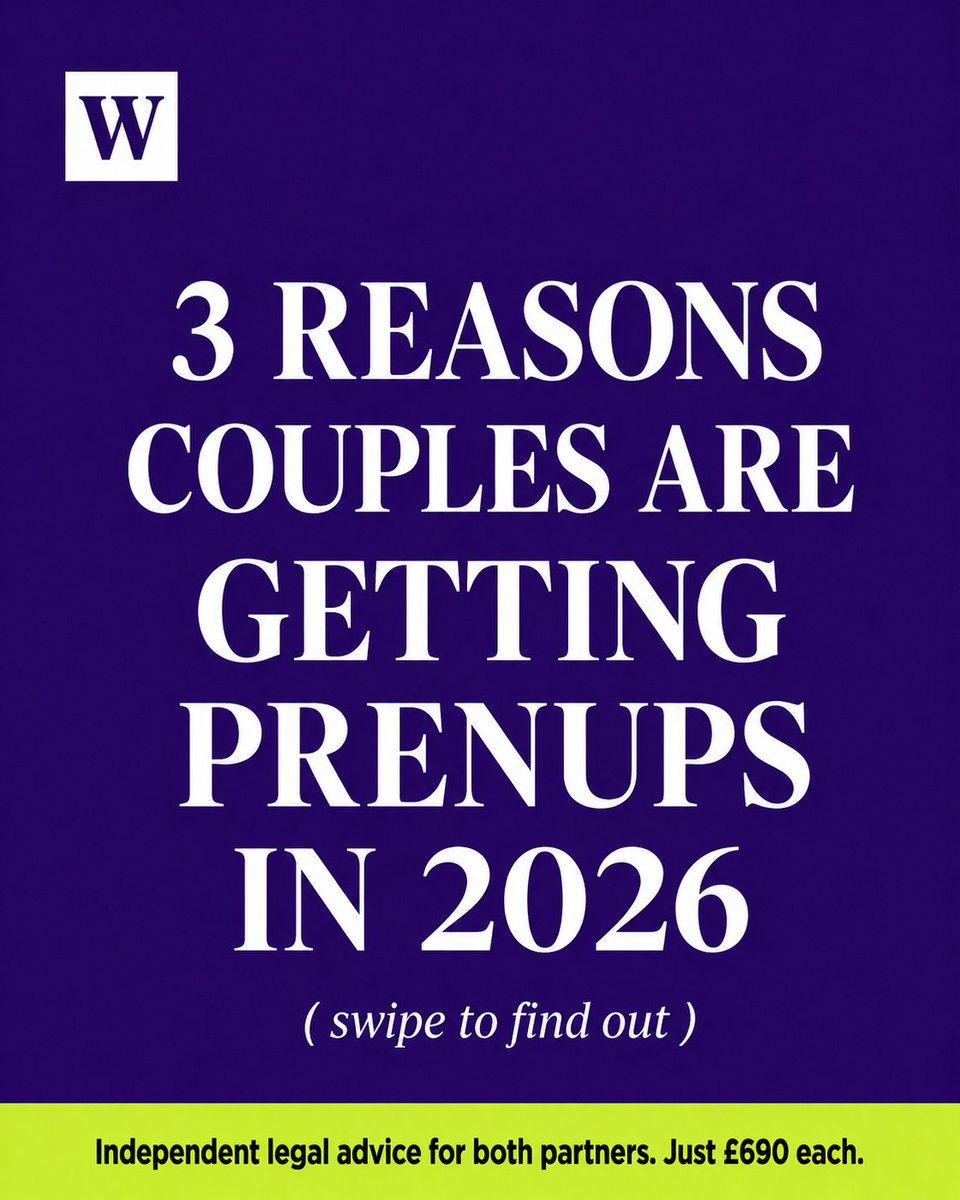 wenupuk's tweet photo. More couples than ever are getting prenups before marriage. And it's not just the wealthy ones. Swipe to see why.
Independent legal advice for both partners. https://t.co/i9CE0bZZGG