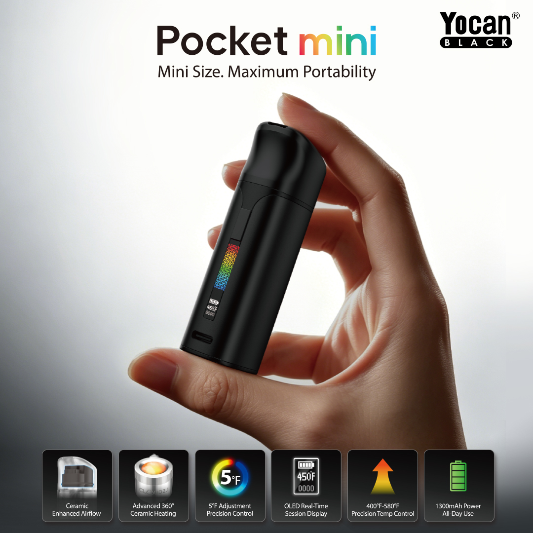 YocanTechnology's tweet photo. Small size, massive performance. 💥 The ALL-NEW Yocan Black Pocket Mini is here!
☁️ Cloud 2.1 Ceramic Chamber
🧼 Removable Airflow for pure taste
🔋 1300mAh All-Day Battery

Fits your pocket, elevates your session.
👇 Find out more: https://t.co/z1hMZ4BcRj
#YocanBlack #PocketMini https://t.co/JdsvwyAWsg