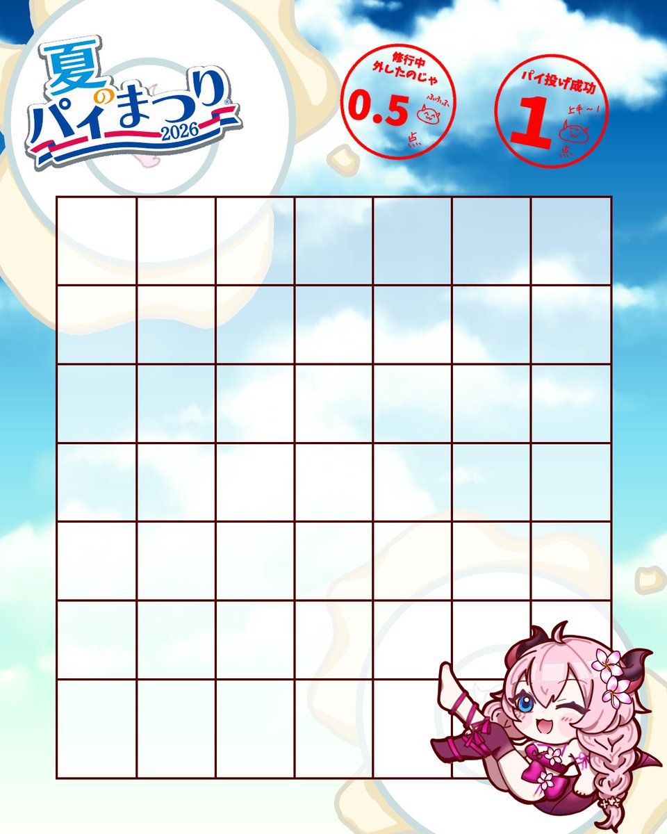 reneeluluca's tweet photo. ((夏のパイ祭り))

詳細＆ポイント
パイポイントを貯めてプレゼントをゲットしよう✨

期間は7月10日～８月10日まで！ https://t.co/Hnu1bSI4NR