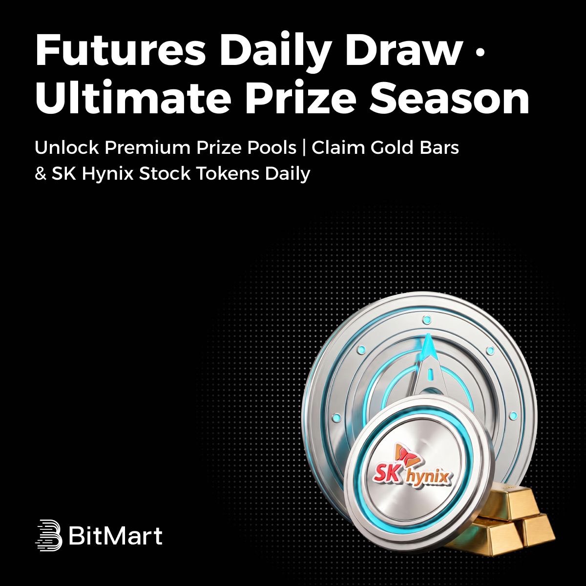 BitMart_SA's tweet photo. 🏆 Futures Daily Draw · Ultimate Prize Season

📈 Trade to unlock the Elite Prize Pool and upgrade your daily rewards!

🎁 Win the LEGO® FIFA World Cup™ Official Trophy, SK Hynix Stock Tokens, 1 ETH, 5g Gold Bars, and more premium prizes!

👉 Trade Now: https://t.co/ovT7laZldn https://t.co/hxYoIJQfLi