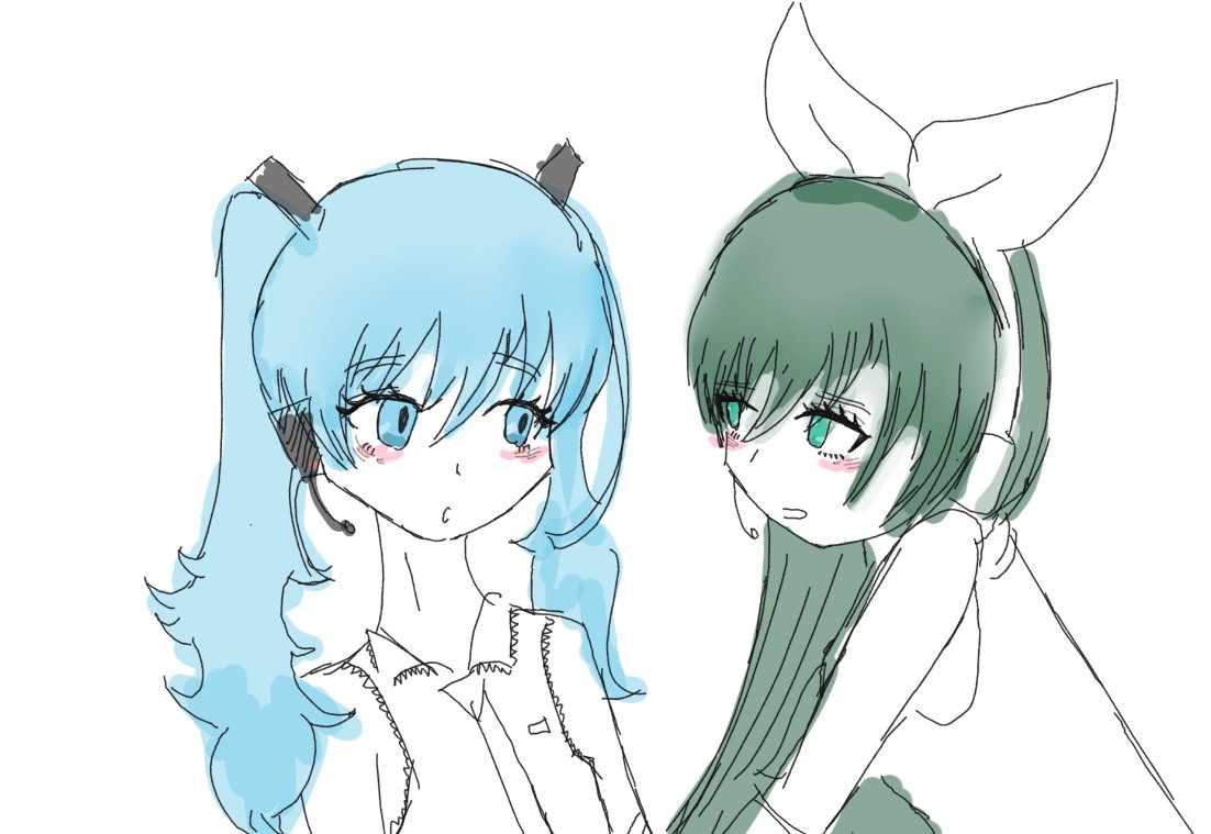 kurenee_'s tweet photo. sketch that i'm too lazy to render idk i like rin's expression https://t.co/cGNFKsulAx
