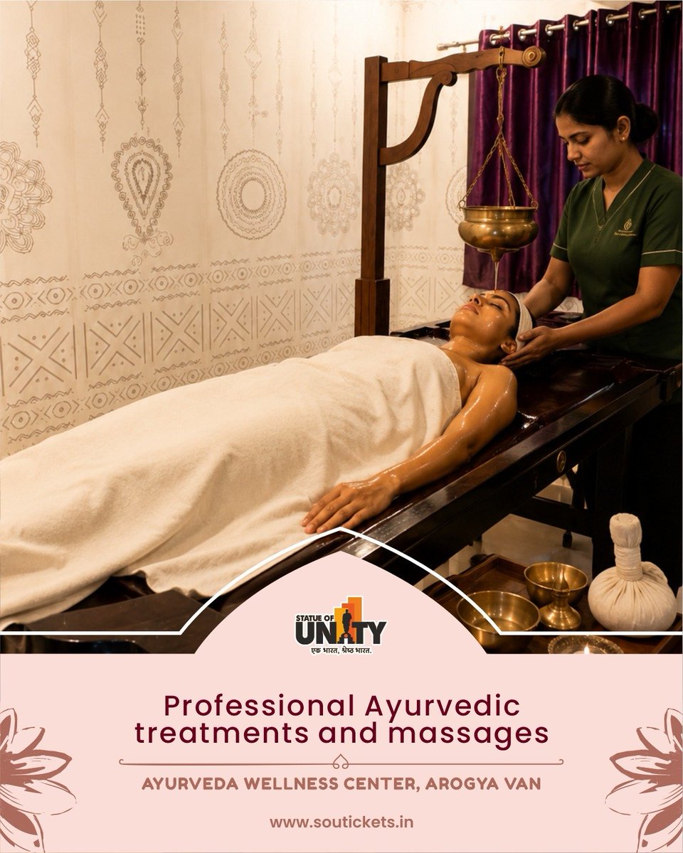 souindia's tweet photo. Take a break from the hustle and embrace holistic wellness. From Yoga and Meditation to rejuvenating Ayurvedic therapies, discover a refreshing escape at Arogya Van near Statue of Unity.
#HolisticWellness #ArogyaVan #StatueOfUnity #Yoga #Meditation #Ayurveda #NatureFirst #EktaNagar
@GujaratTourism @tourismgoi @InfoGujarat