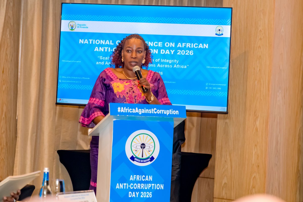 RwandaOmbudsman's tweet photo. 🚨BIRI KUBA🚨

I Kigali,hateraniye inama nyunguranabitekerezo yiga ku ngamba zo gukumira no kurwanya ruswa no kuzinoza kurushaho himakazwa ubunyangamugayo mu rugendo rwo gushyigikira  ibikorwa byo kurwanya ruswa muri Afurika . Iyi nama iri kuba mu rwego rwo kwizihiza Umunsi Nyafurika wo kurwanya ruswa,uba buri mwaka Itariki 11 Nyakanga 2026 nkuko insanganyamatsiko y’uyu mwaka ibivuga “Scaling Up the Promotion of Integrity and Anti-Corruption Actions Across Africa.”#AfricanAntiCorruptionDay

🚨HAPPENING NOW🚨

National Conference on African Anti-Corruption Day 2026 is underway in Kigali, bringing together Government Institutions, Civil Society Organizations, media practitioners, the private sector, and different stakeholders to discuss strategies for preventing, combating, and further strengthening anti-corruption efforts through the promotion of integrity. The conference is part of the celebration of the 2026 African Anti-Corruption Day, observed annually on 11 July, under this year's theme: "Scaling Up the Promotion of Integrity and Anti-Corruption Actions Across Africa."#AfricanAntiCorruptionDay