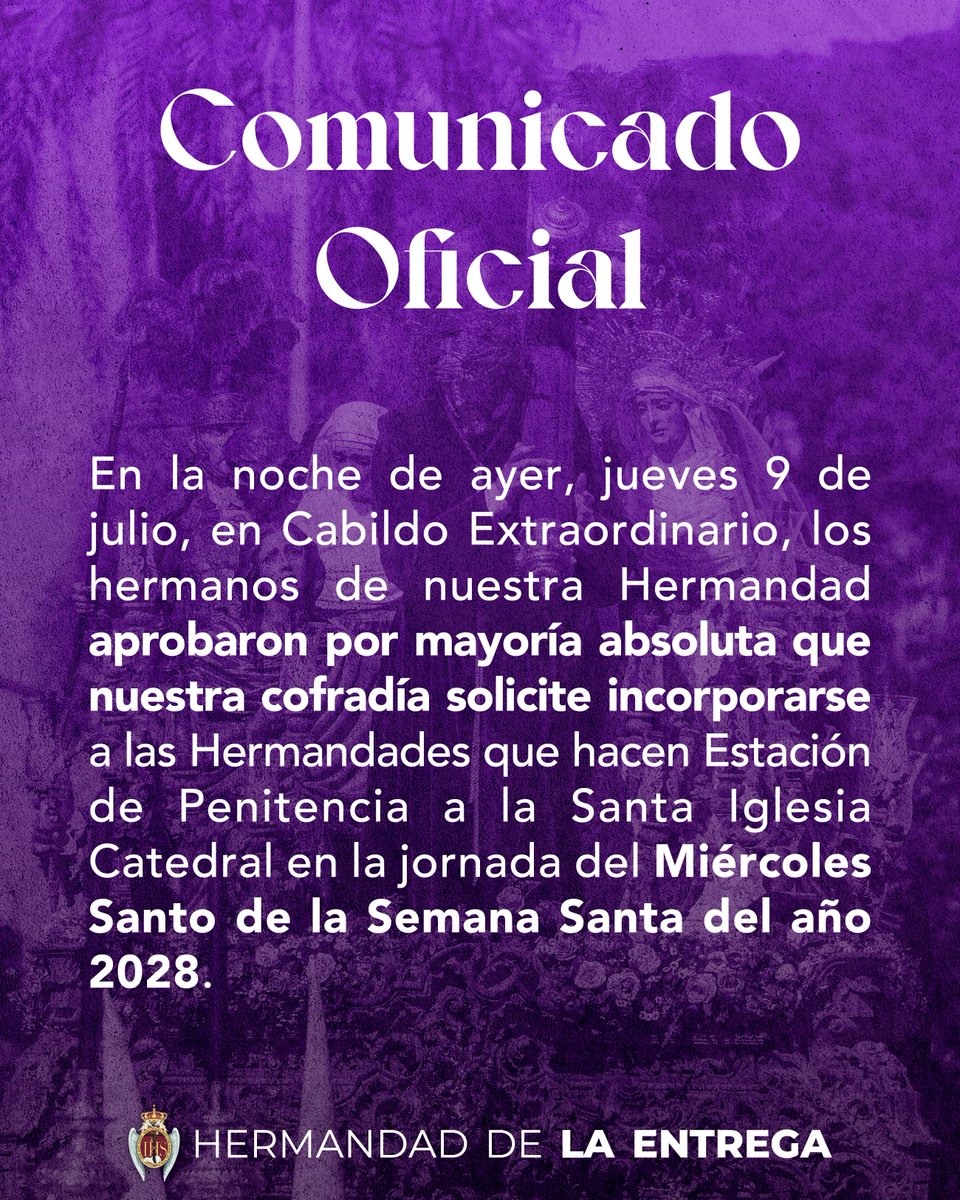 Hdad_Entrega's tweet photo. ✝️ 𝗖𝗢𝗠𝗨𝗡𝗜𝗖𝗔𝗗𝗢 𝗢𝗙𝗜𝗖𝗜𝗔𝗟 https://t.co/qnMyzjhQcL