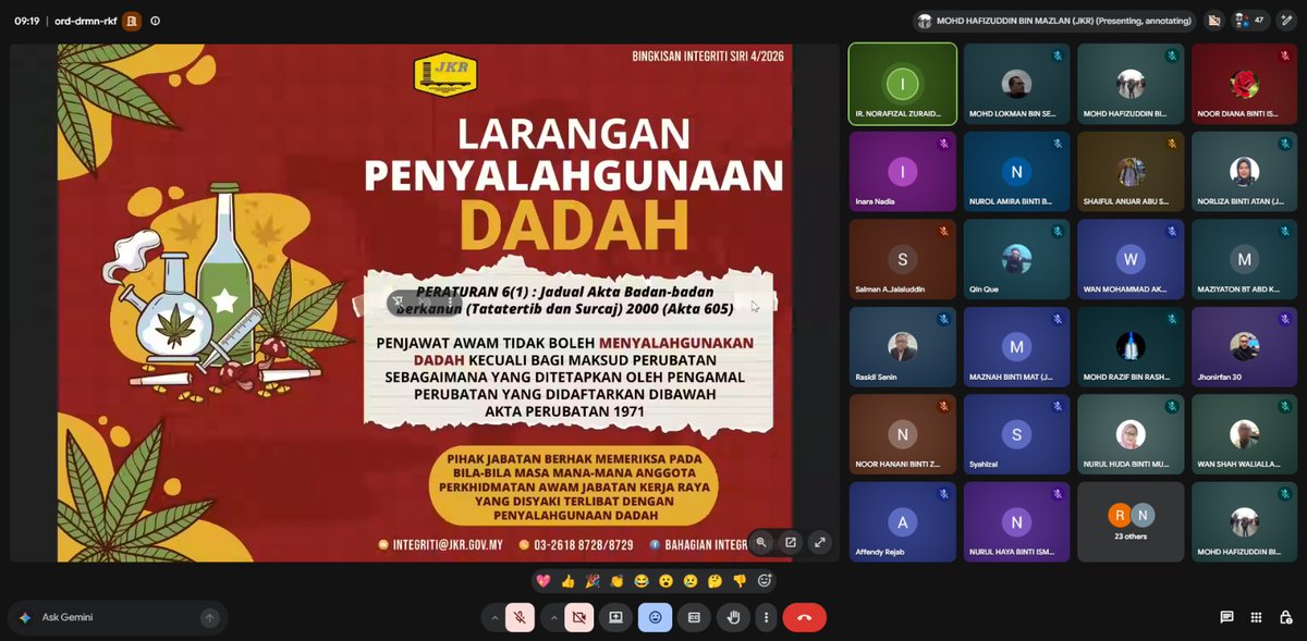 csfbjkr's tweet photo. ๐Taklimat Imbasan Integriti turut juga dikongsikan bersama oleh pegawai Integriti Cawangan :
๐ฃ๏ธIr. Norafizal Zuraidin bin Abu Bakar
#DeliveryIsOurPriority
#IamJKR #KitaJKR #JKRSynergy
#JasaKepadaRakyat
#TangkasBertindak https://t.co/pt3hlXCFnM