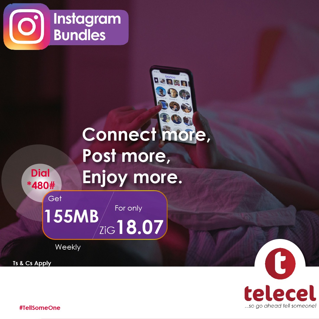 Telecel_Zim's tweet photo. When the content is hot, your data should be too! Activate an Instagram Bundle now, dial *480# and keep the good vibes going. Ts and Cs apply.
#InstagramBundle
#StayConnected
#TellSomeone https://t.co/uLaBpyJRpT